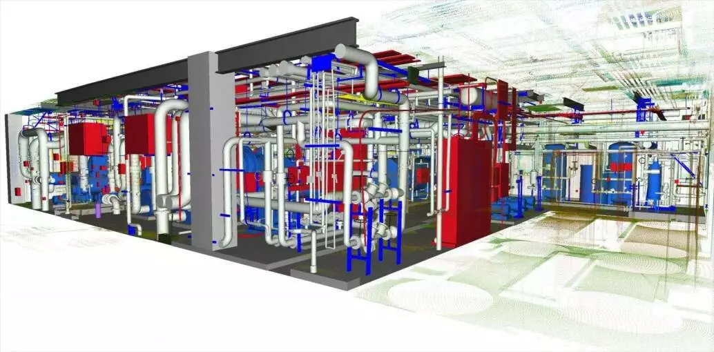 3d scan of a mechanical room