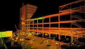 3D as-built model of a parking garage during construction