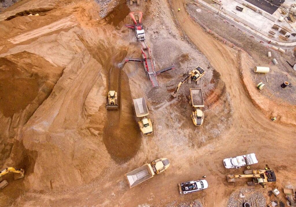 construction site aerial image