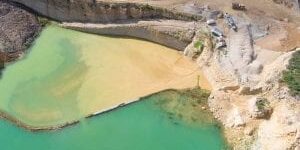 open pit mine aerial view